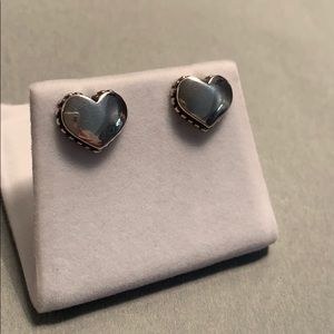 Lagos Caviar Heart Studded Earrings